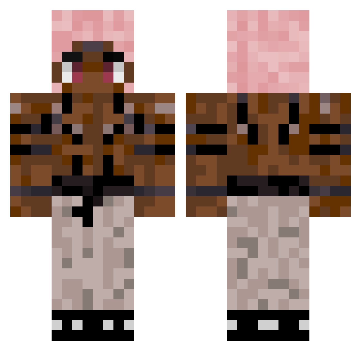 sYonggaming Minecraft skin, front and back view