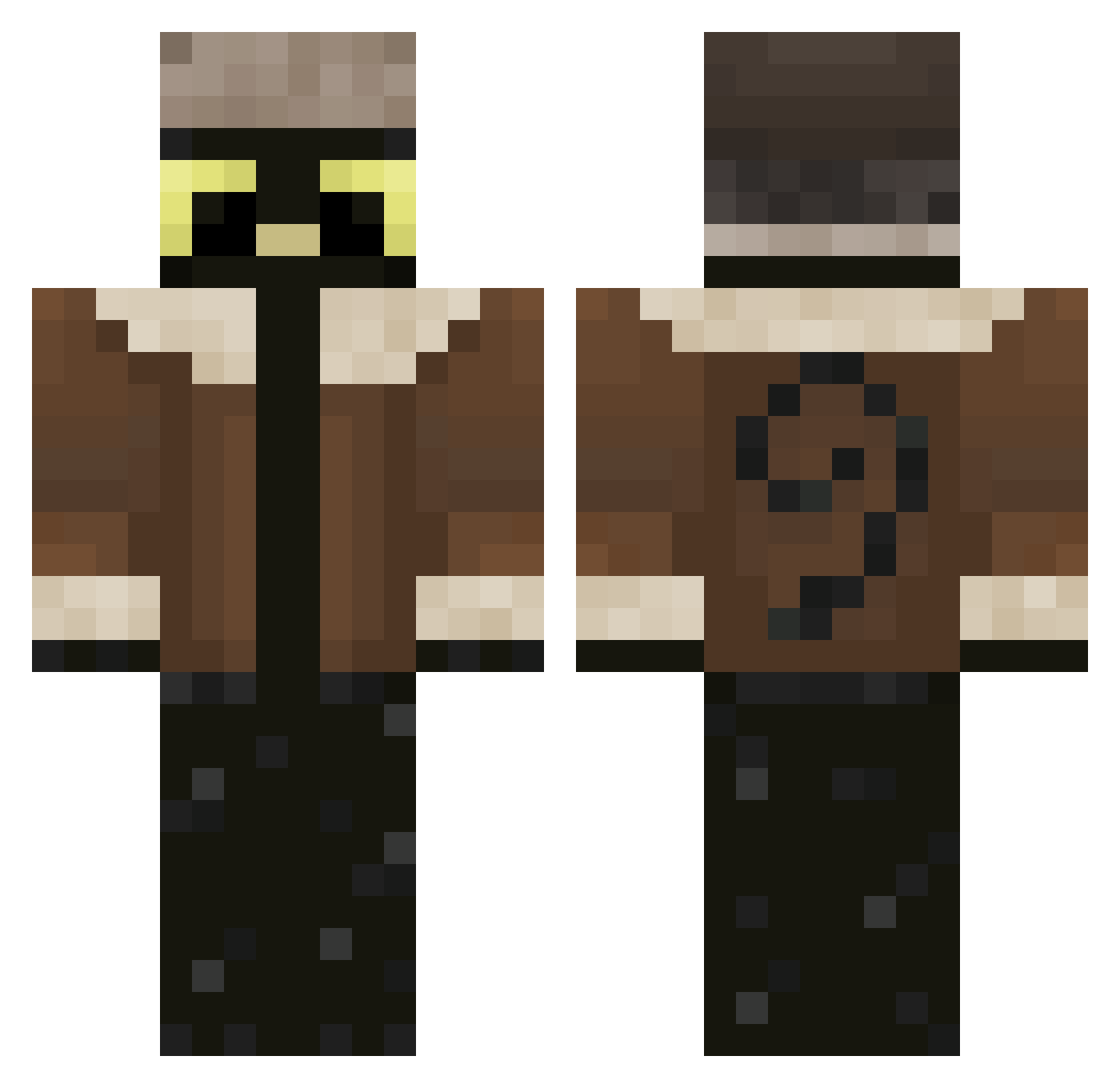 elmr0taku Minecraft skin, front and back view