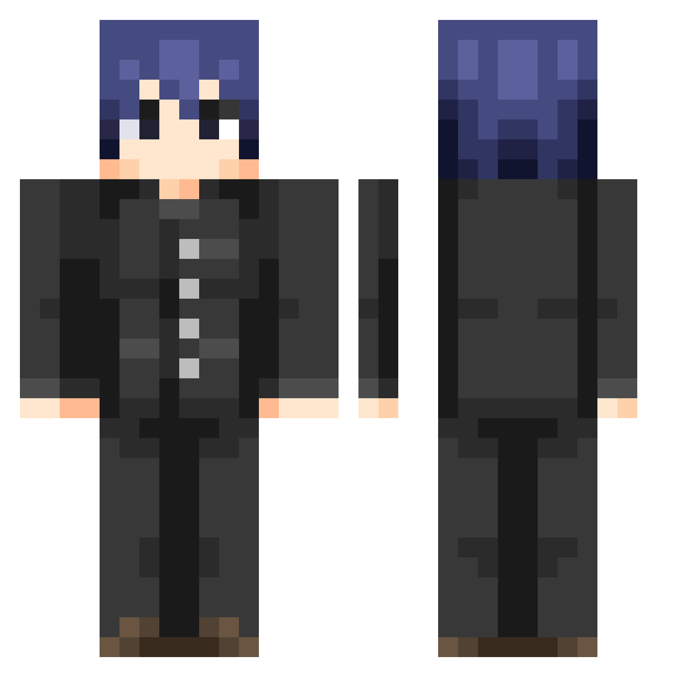 lolras3 Minecraft skin, front and back view