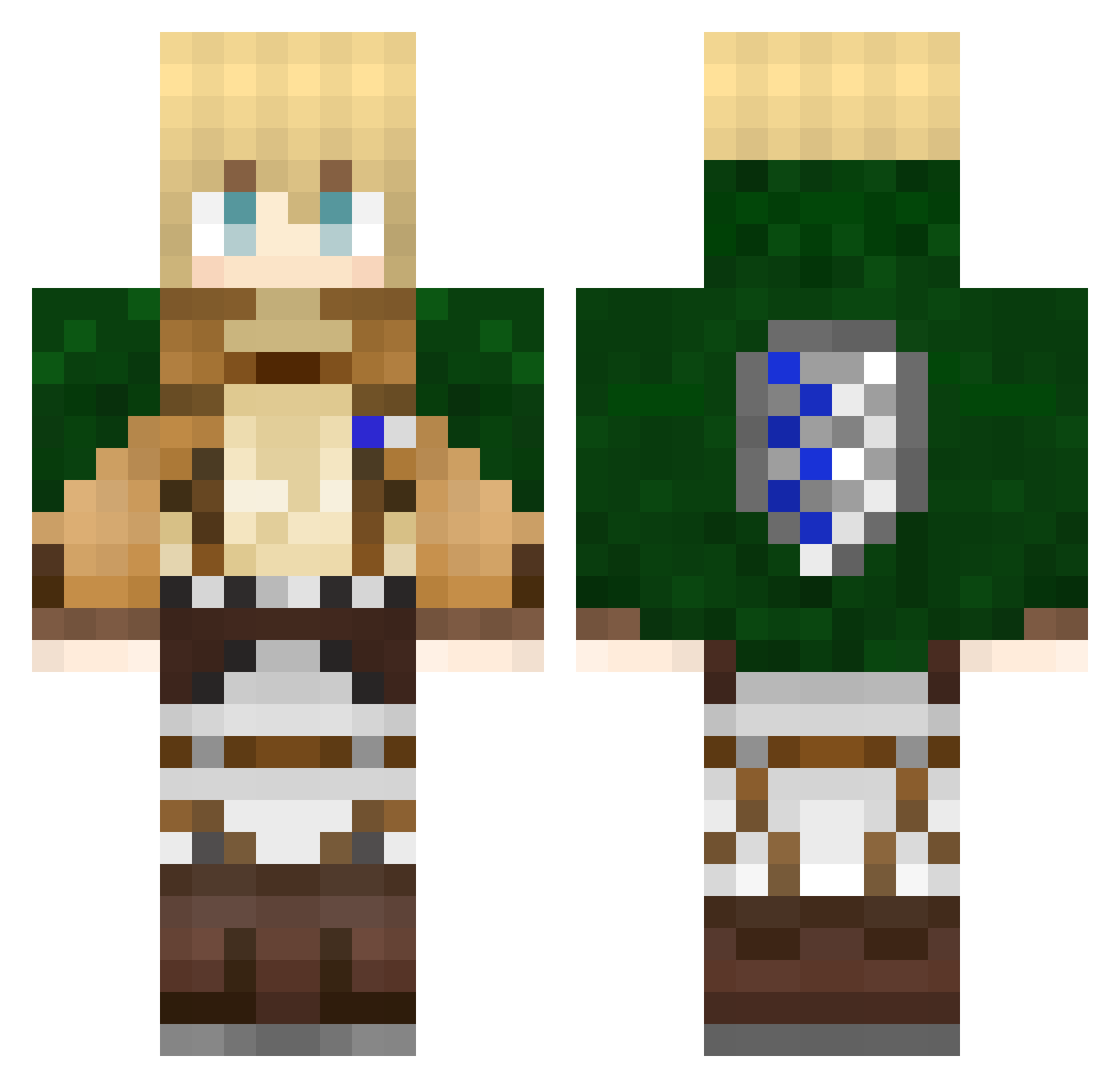 JulienMcAir Minecraft skin, front and back view