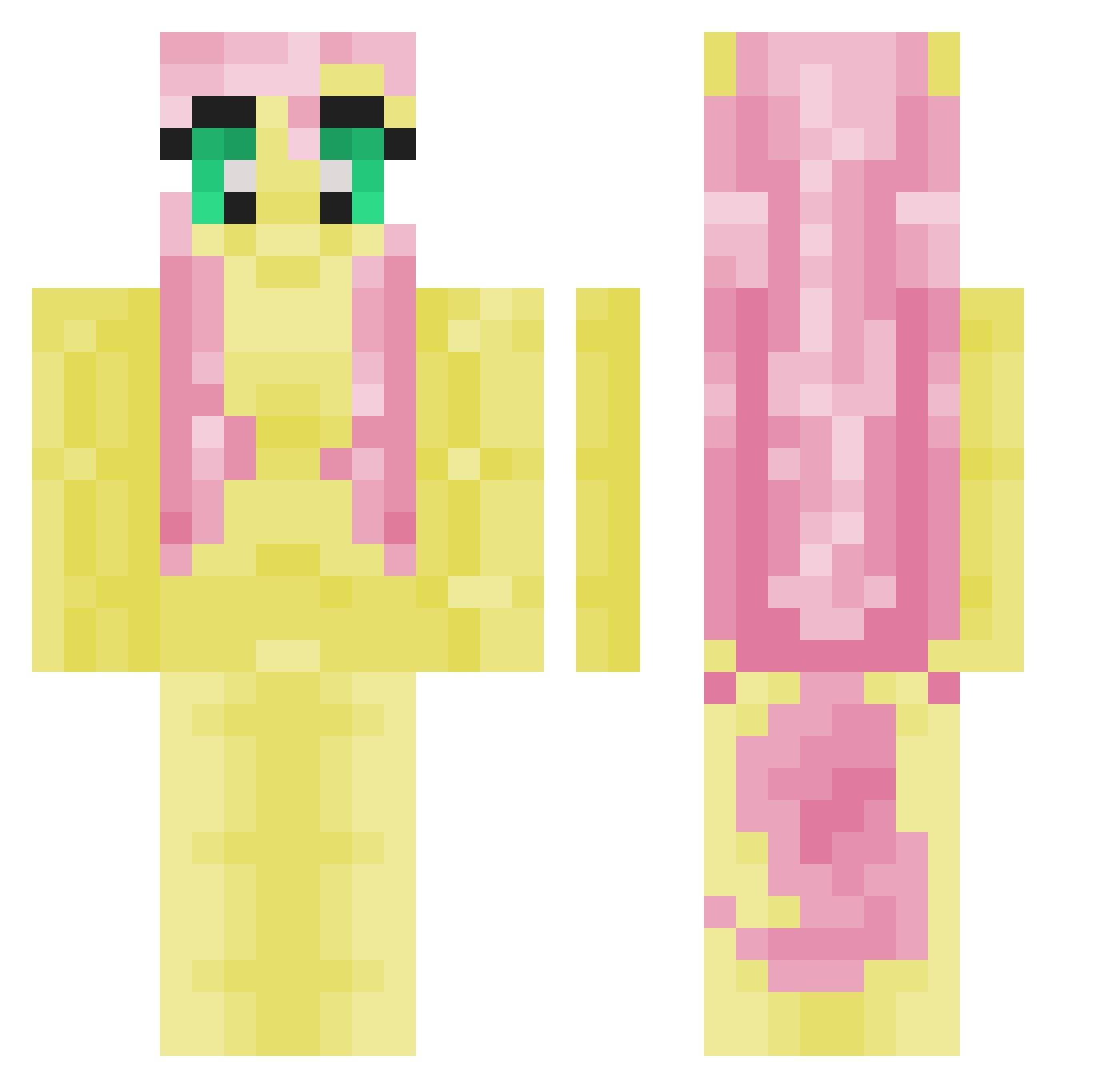 PoneiRosa Minecraft skin, front and back view