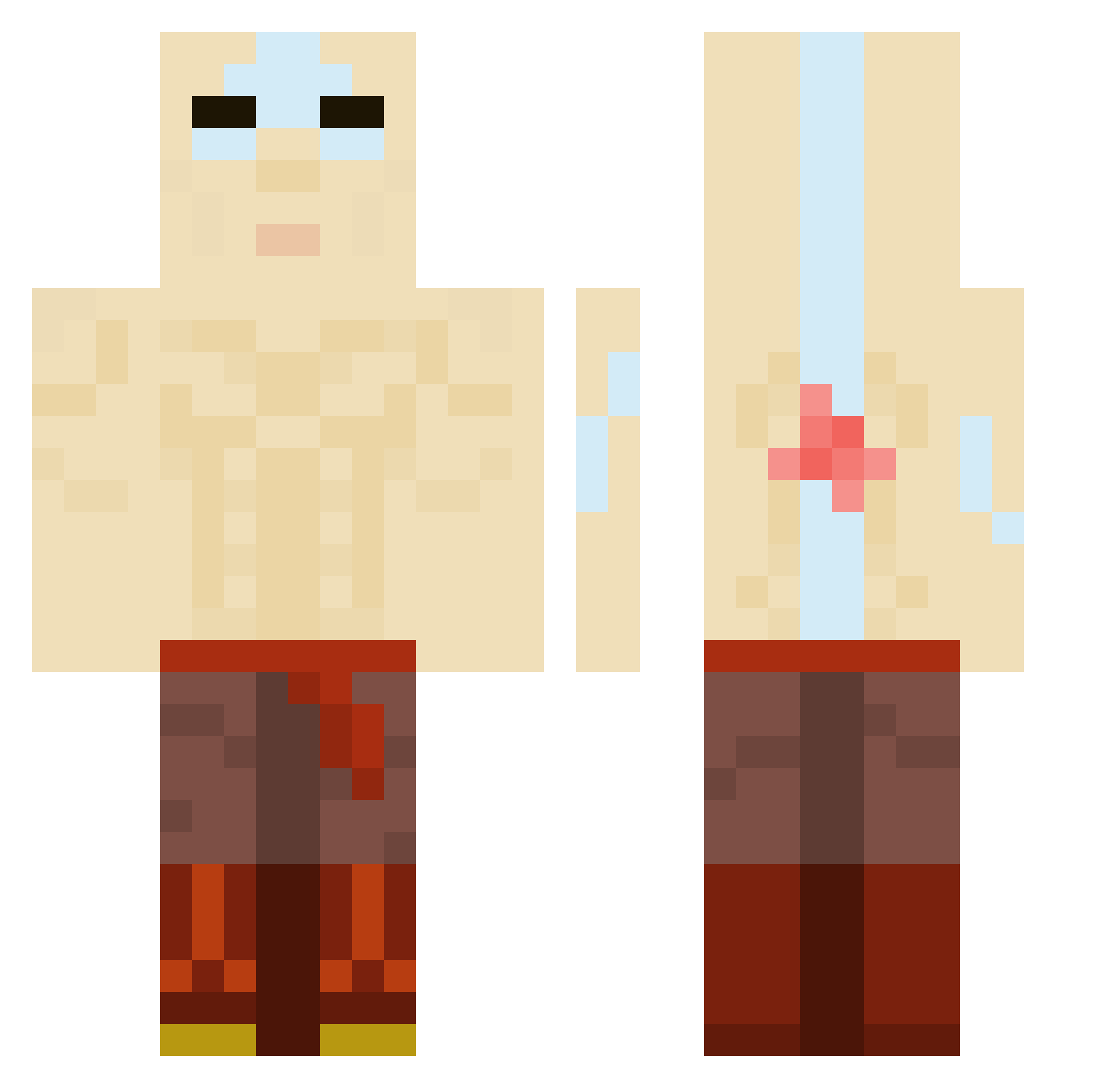 lizael Minecraft skin, front and back view