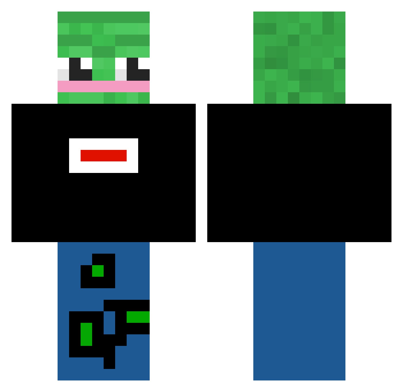 Skopin Minecraft skin, front and back view