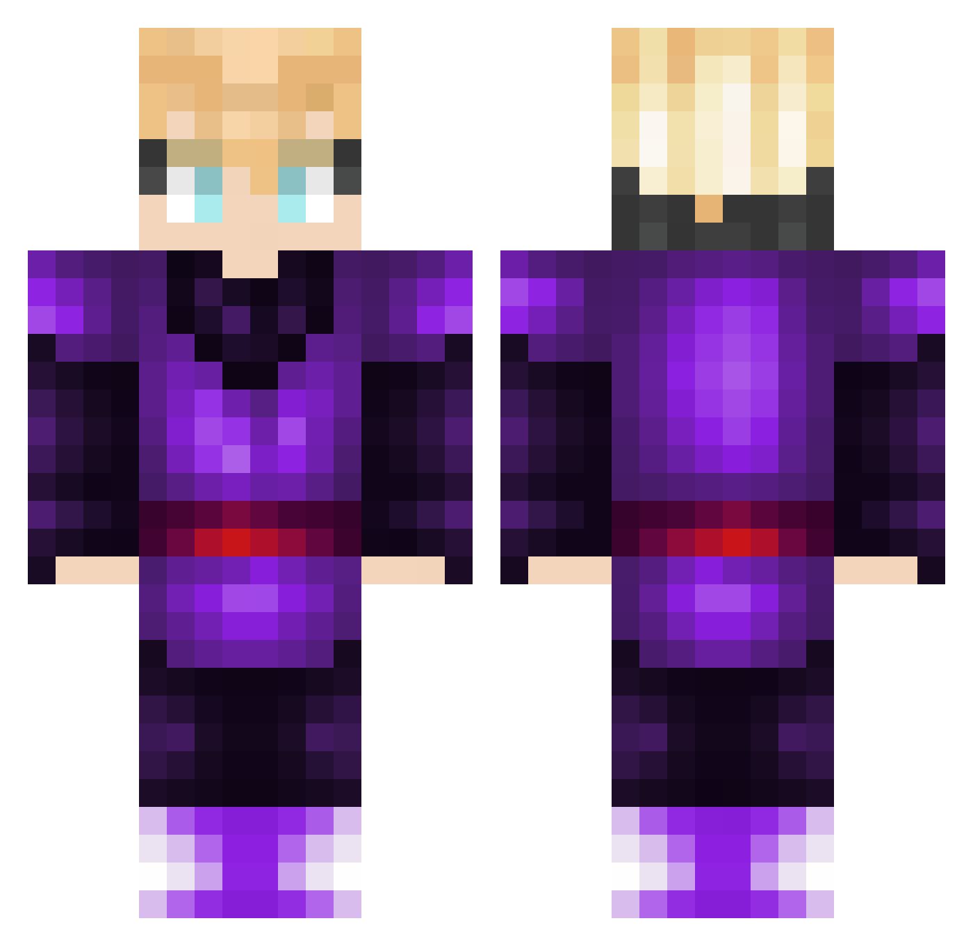 eobardd Minecraft skin, front and back view