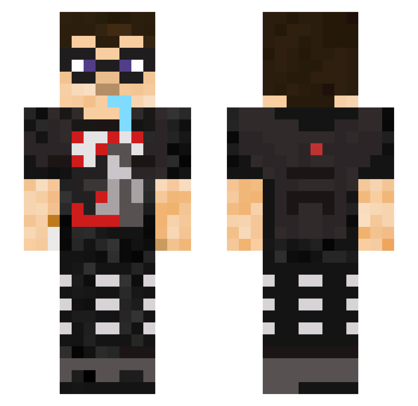 LOLOLOJK Minecraft skin, front and back view
