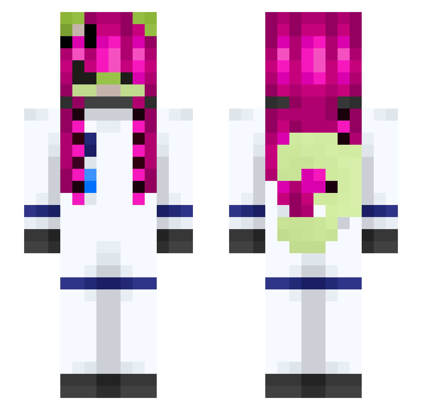 Jupiterskyz Minecraft skin, front and back view