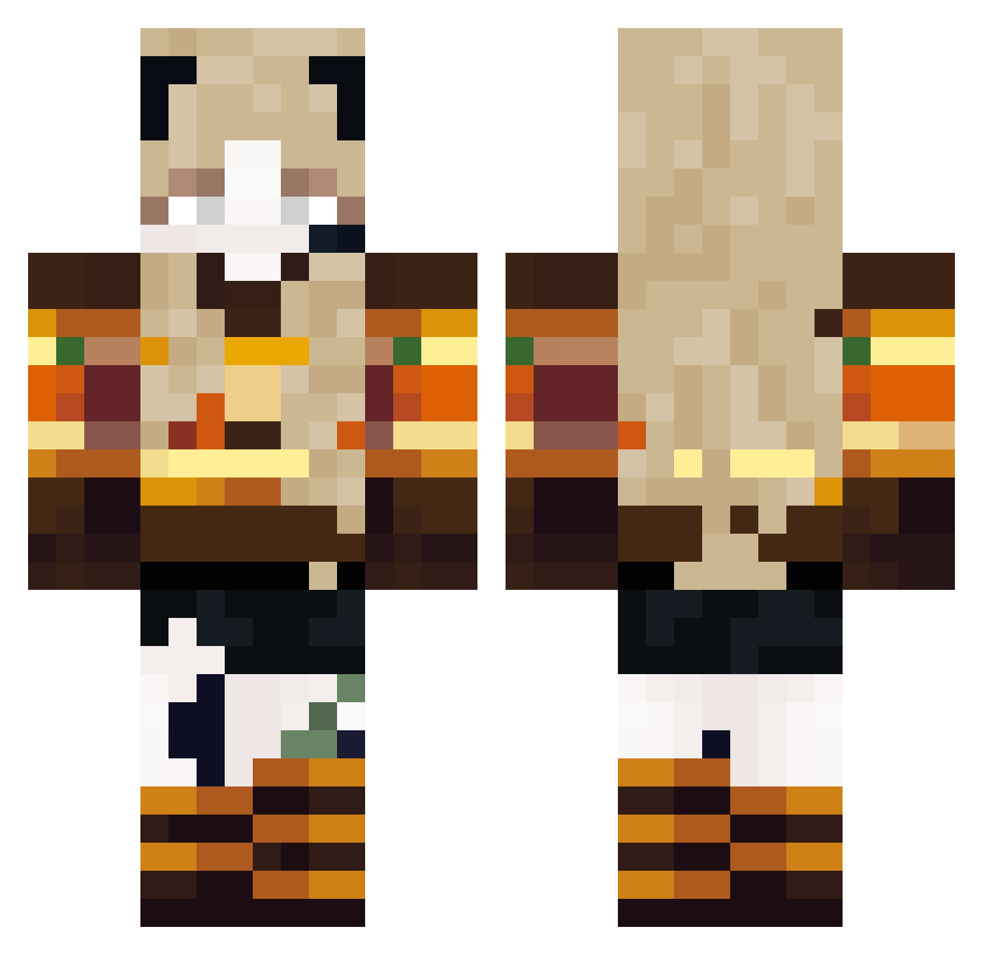 M0onnl1ght Minecraft skin, front and back view