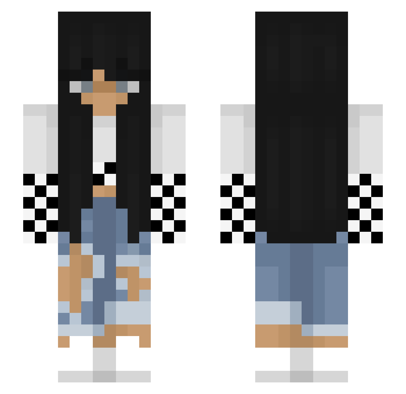 RedstoneActive Minecraft skin, front and back view