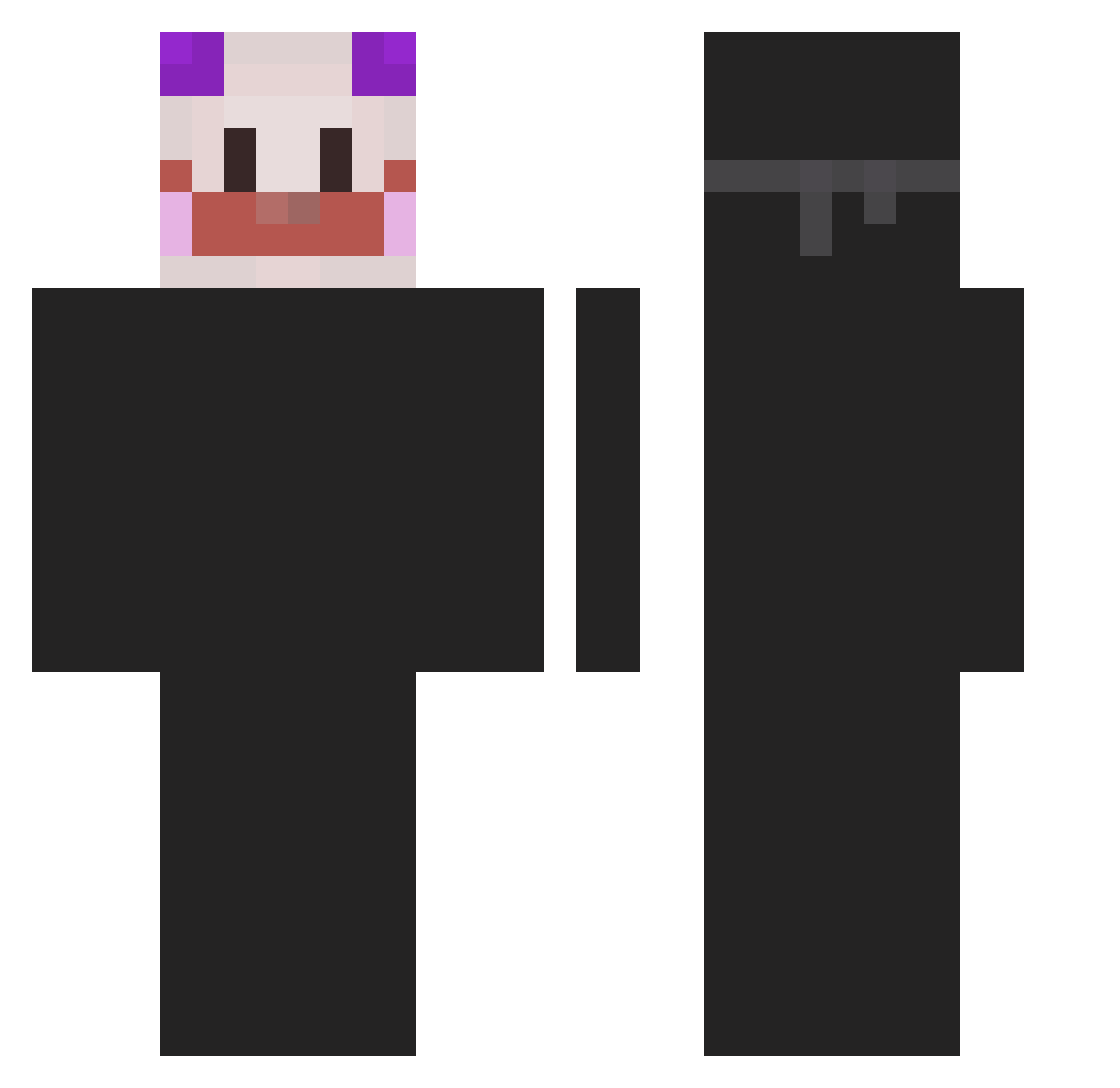 CussMC Minecraft skin, front and back view