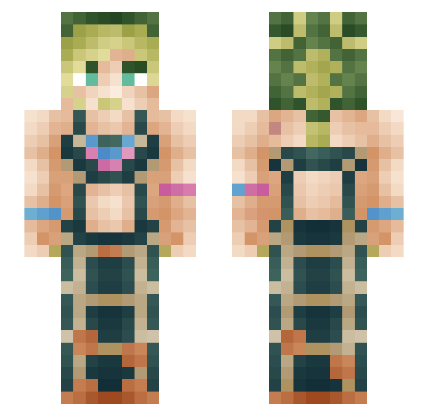 AJdamemeboy Minecraft skin, front and back view