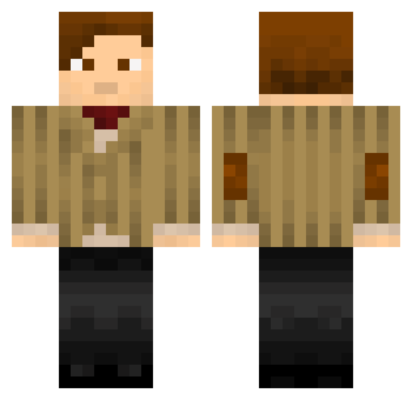 Deporting Minecraft skin, front and back view
