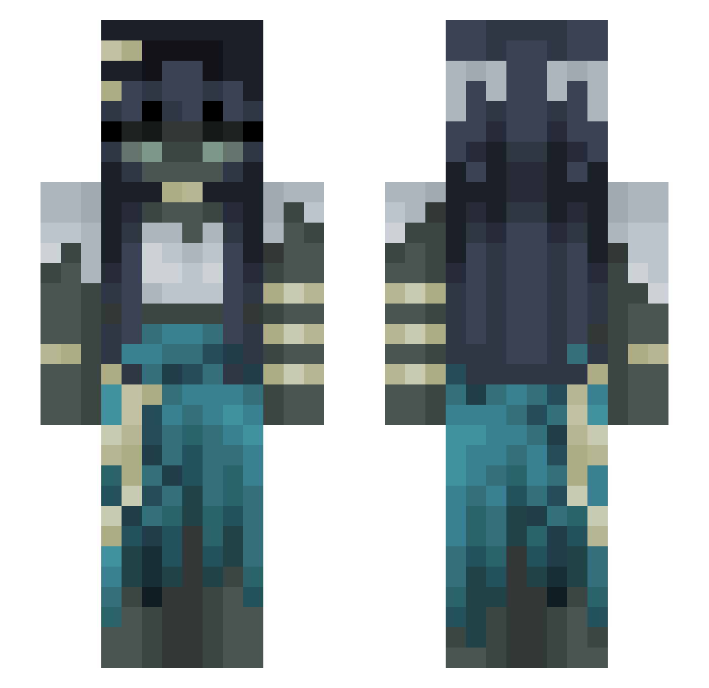 ruboiy Minecraft skin, front and back view