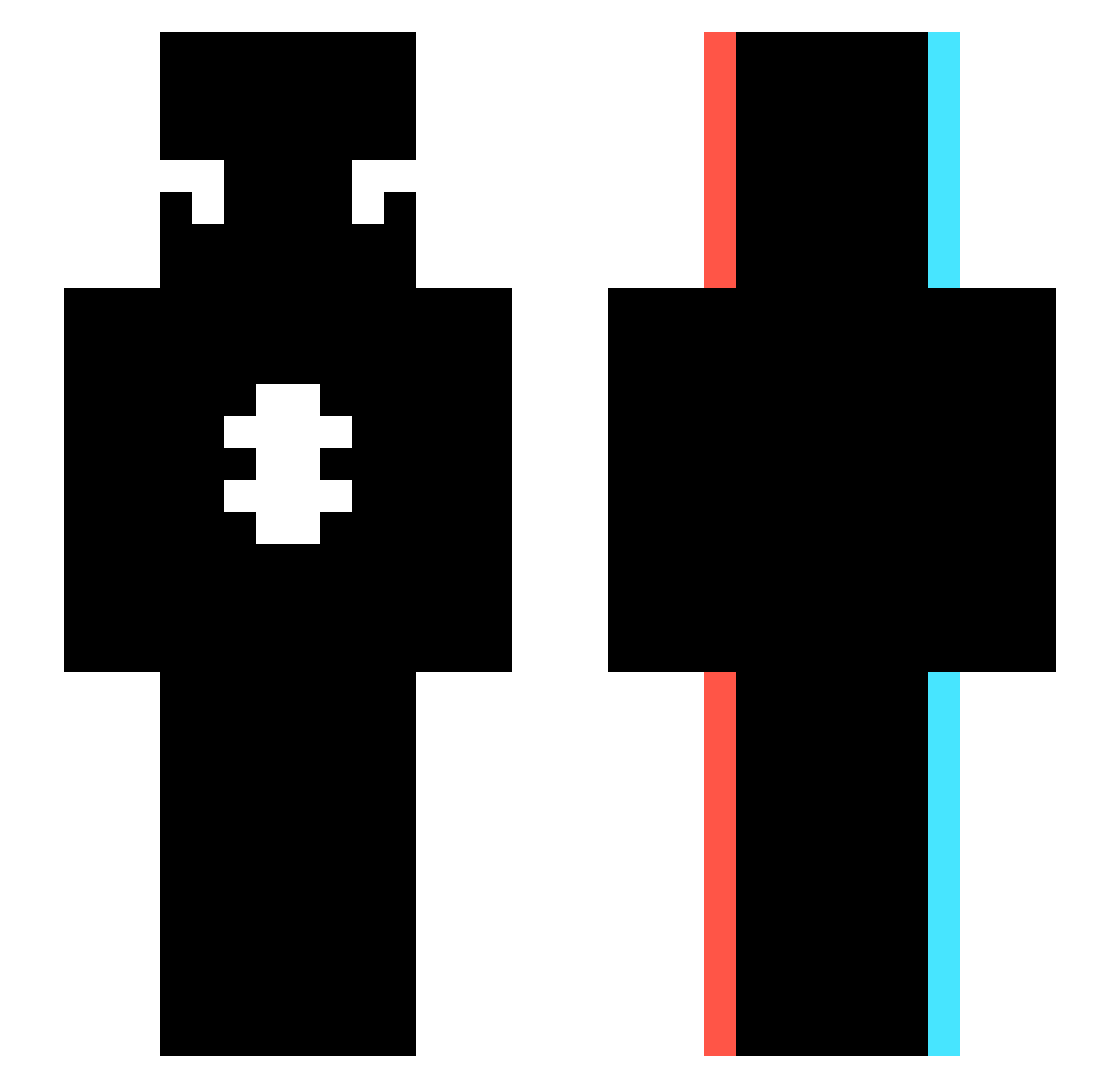 WardenOnXim Minecraft skin, front and back view
