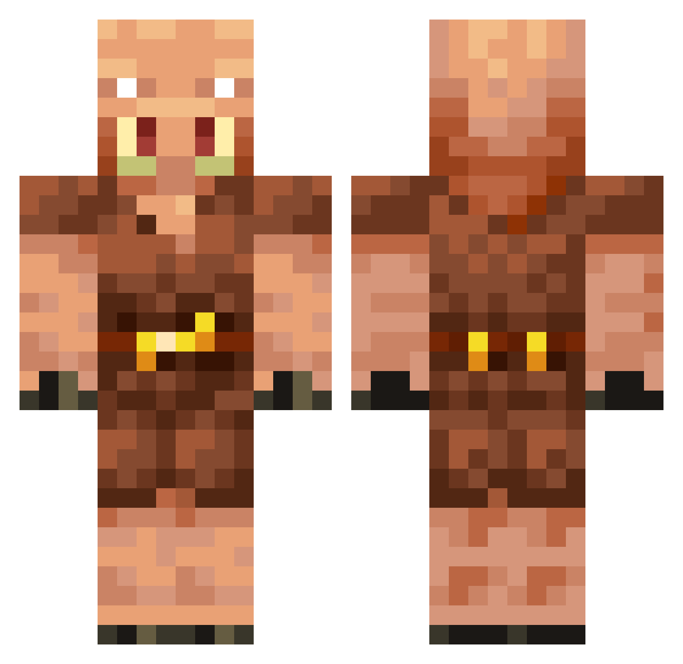 BACR123456 Minecraft skin, front and back view