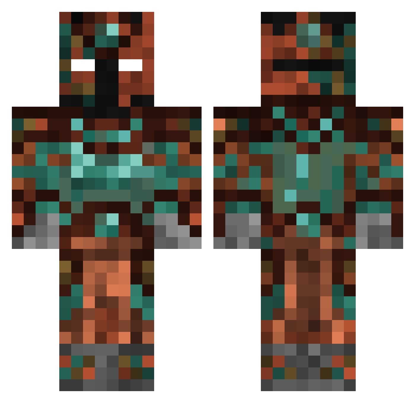 CJNelli Minecraft skin, front and back view