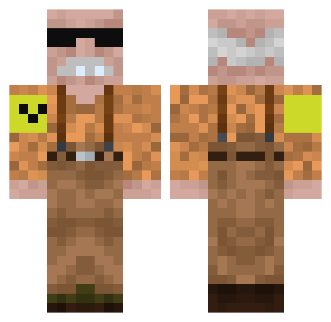 OpiEberhart Minecraft skin, front and back view