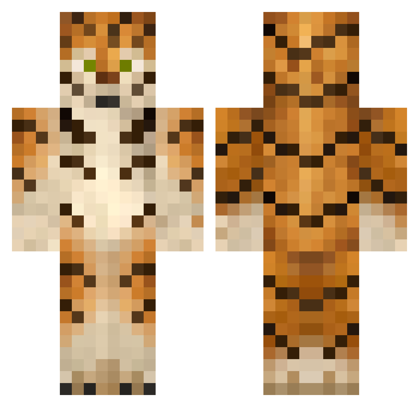 ELTigero Minecraft skin, front and back view