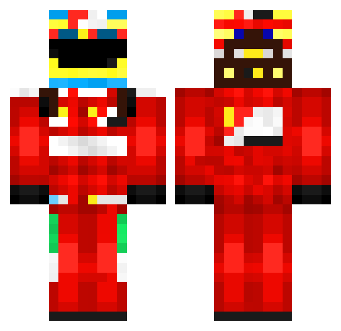 omegahrac Minecraft skin, front and back view