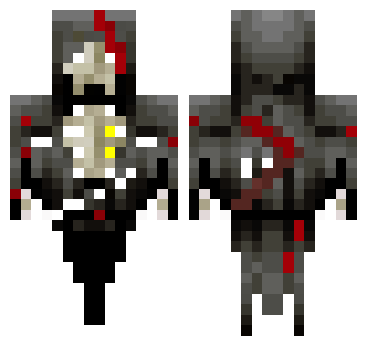 N1thu Minecraft skin, front and back view