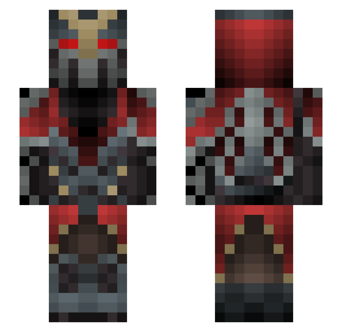 oPai Minecraft skin, front and back view