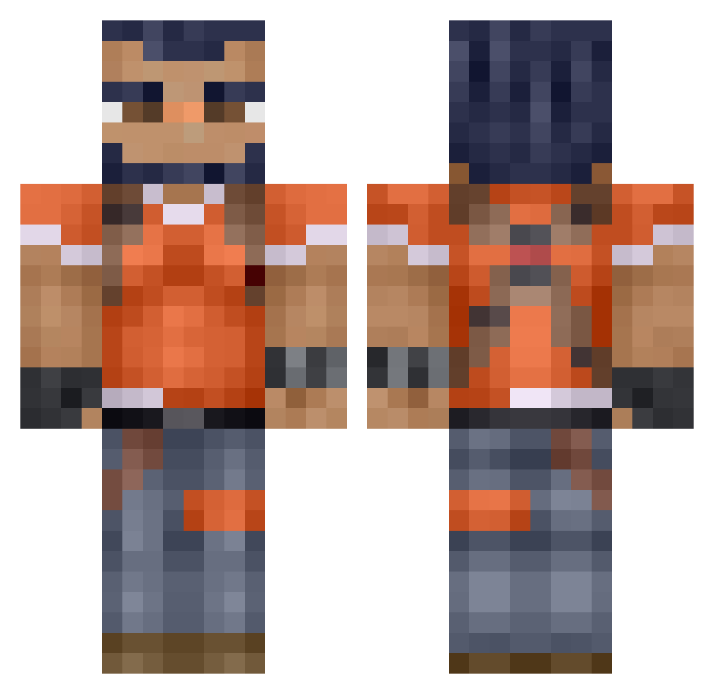 Sublunar Minecraft skin, front and back view