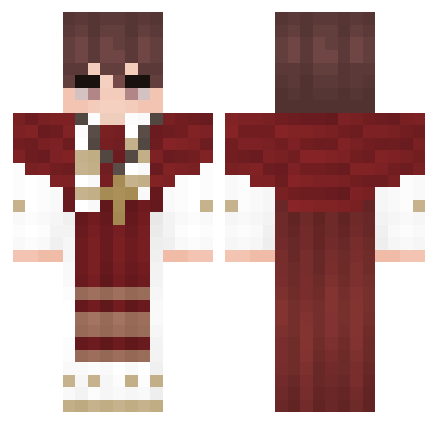 Ytrezass Minecraft skin, front and back view