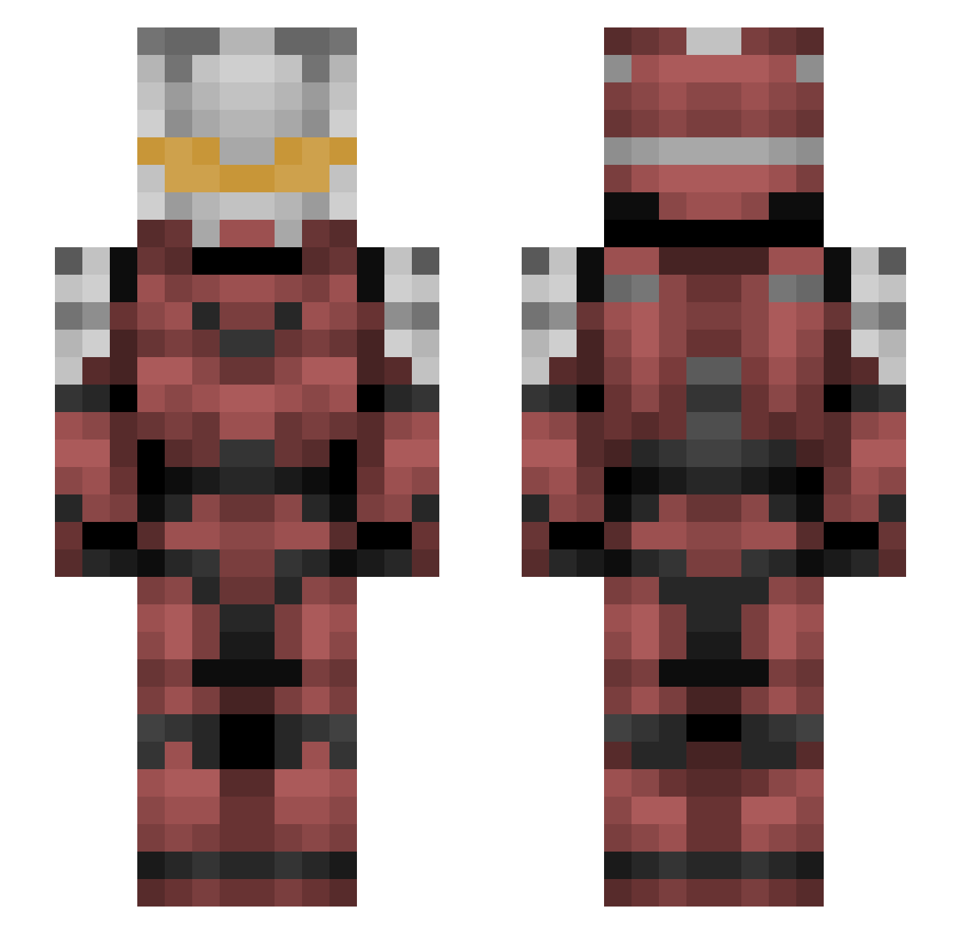 Afternooner Minecraft skin, front and back view