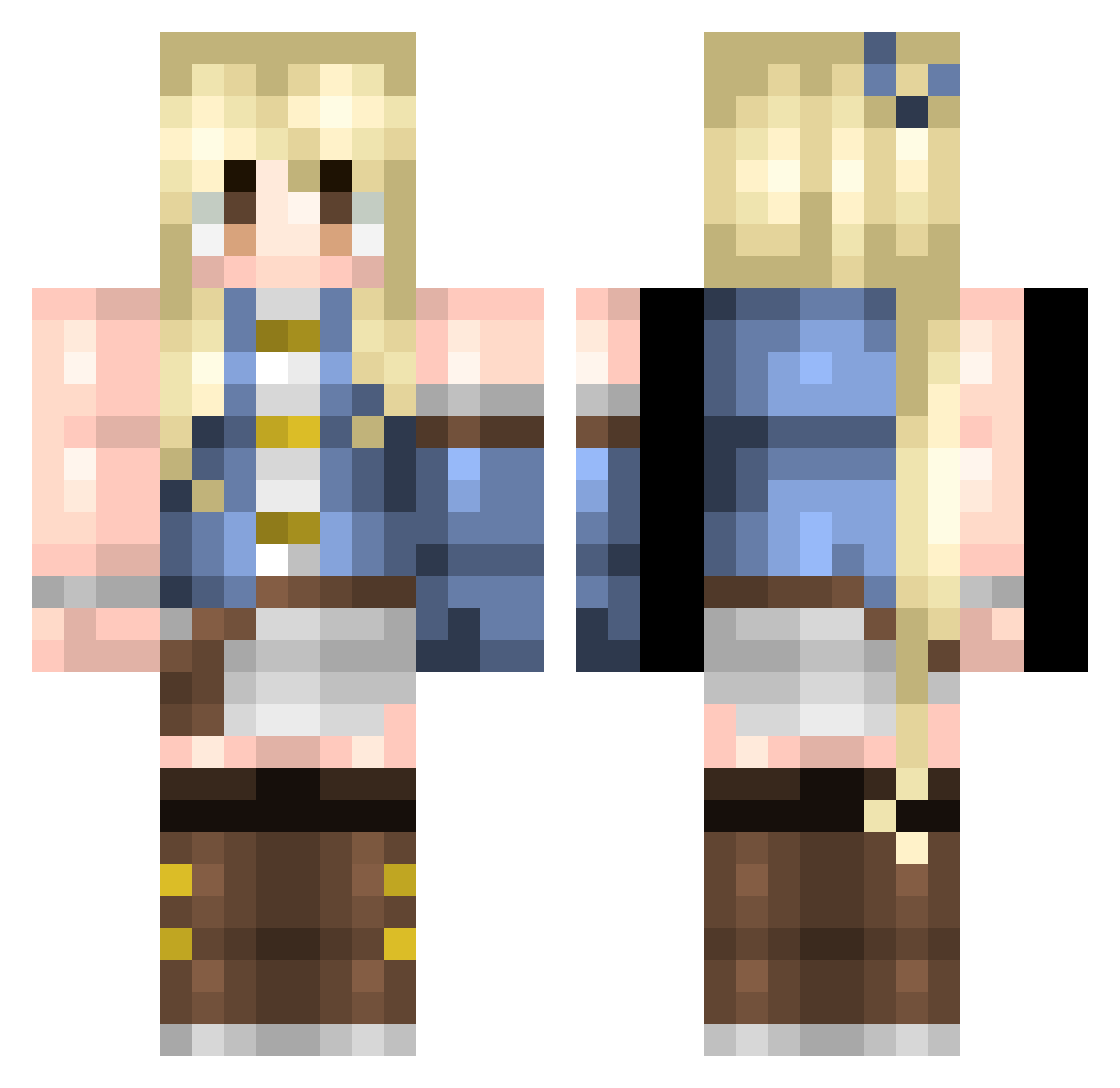 Caputium Minecraft skin, front and back view