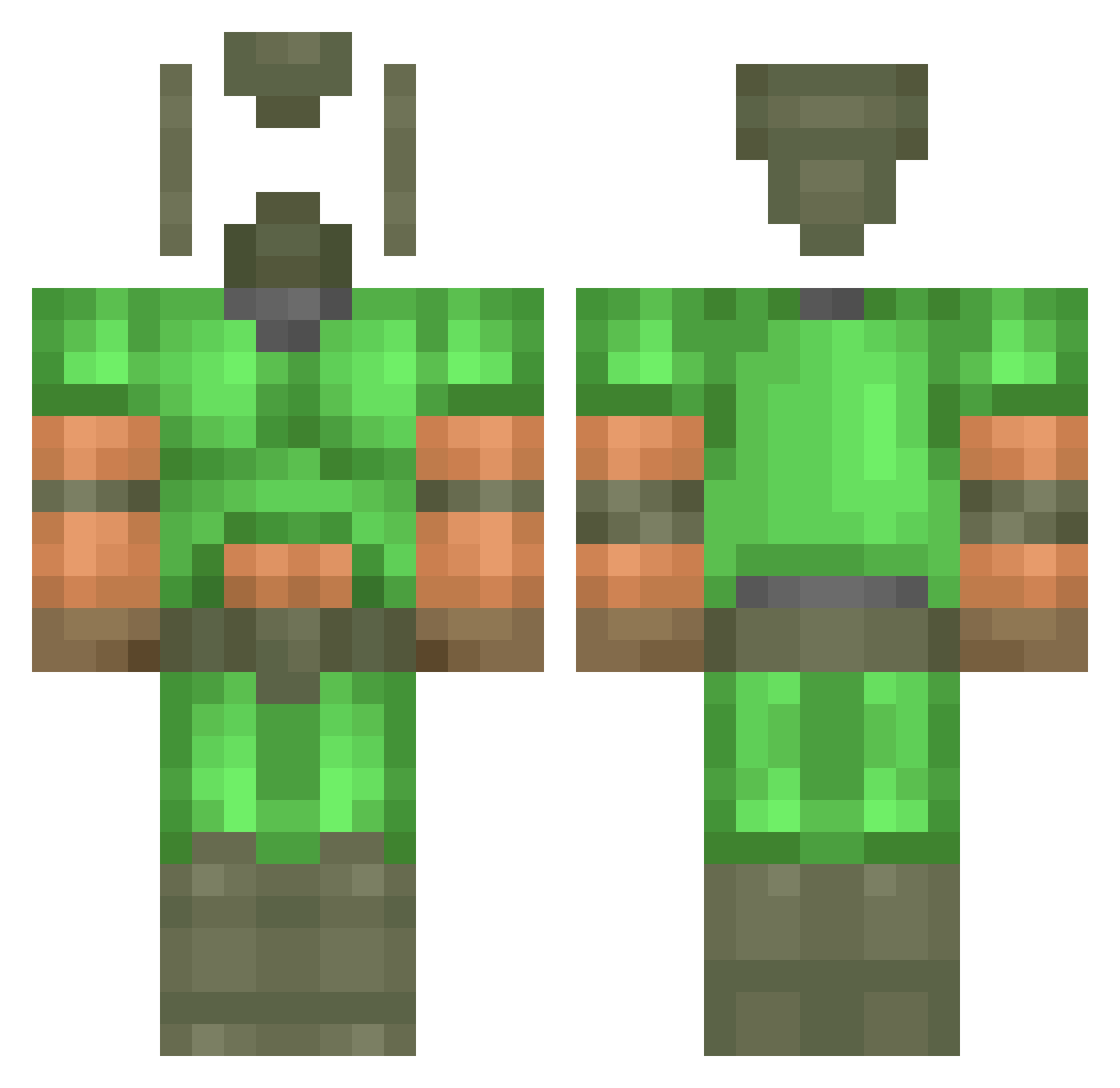 Scamander Minecraft skin, front and back view