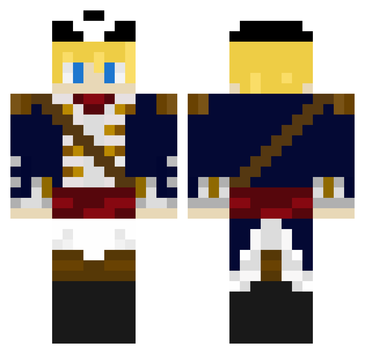 ILOVEreeeeee Minecraft skin, front and back view