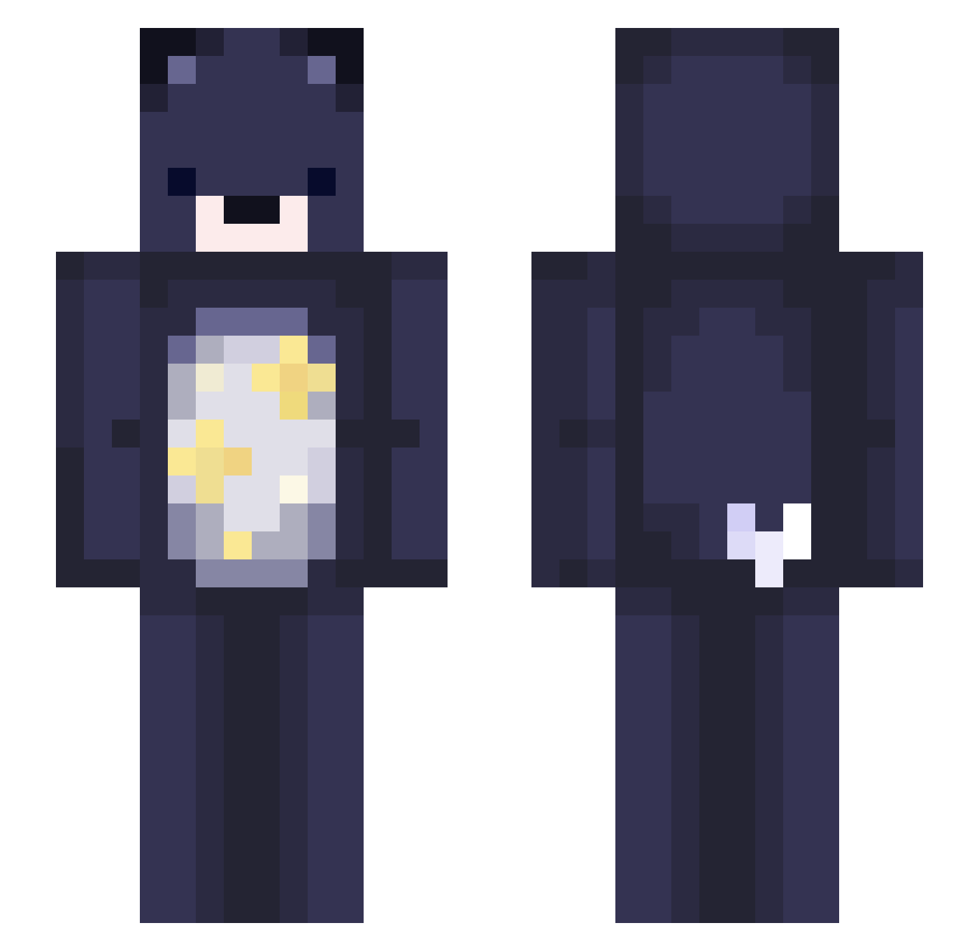 criey Minecraft skin, front and back view