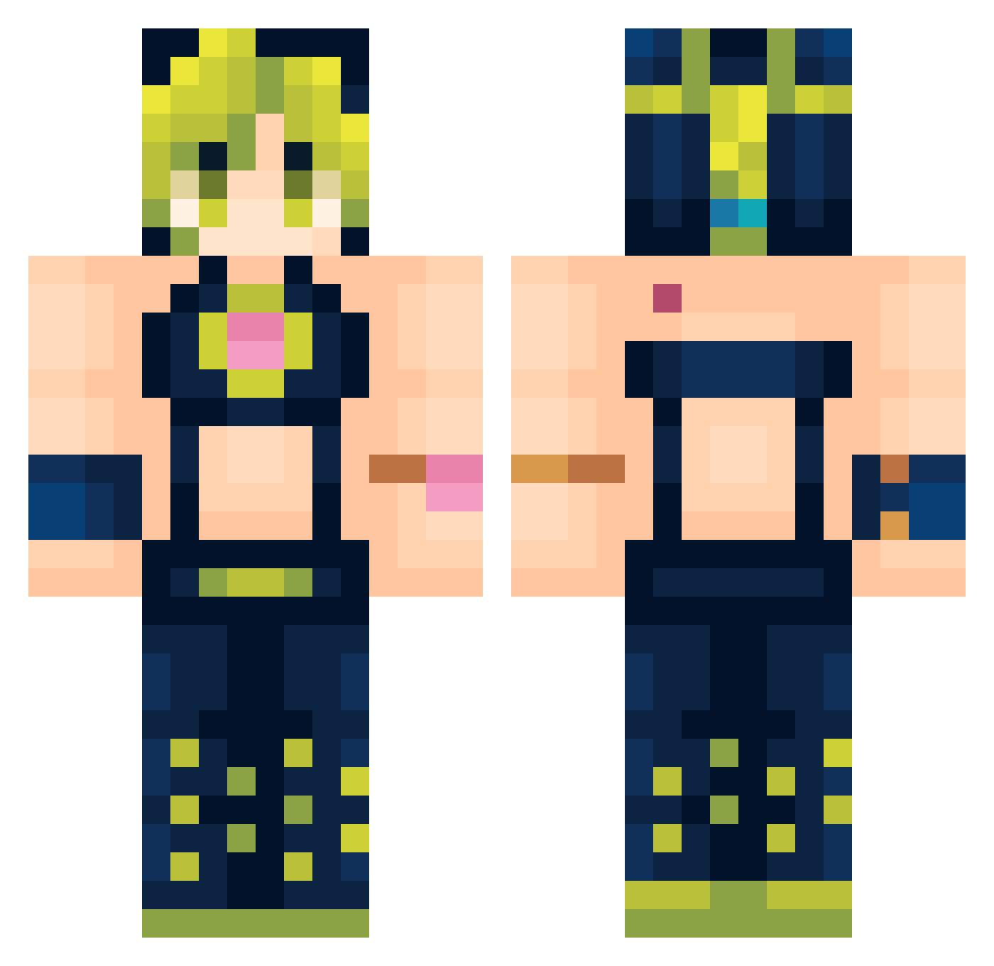 crypt1db33tle Minecraft skin, front and back view