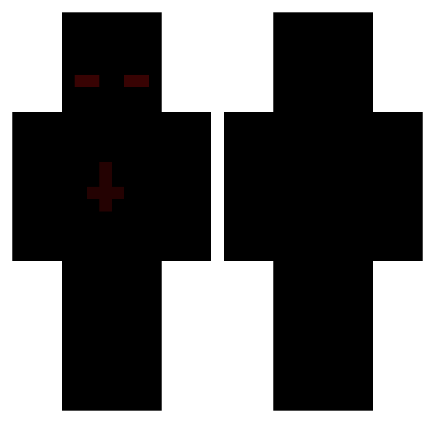 BaruKaze Minecraft skin, front and back view