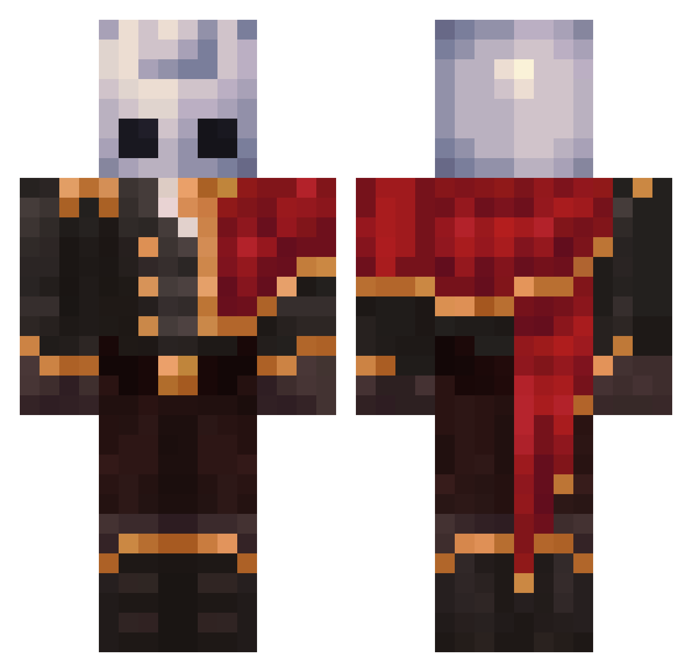 Honnit Minecraft skin, front and back view