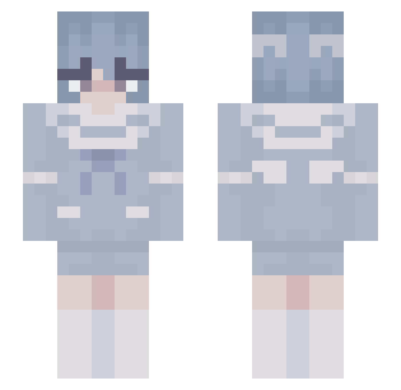 moonzukii Minecraft skin, front and back view