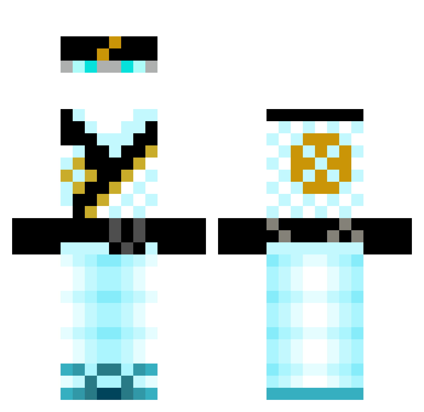 Levelgamer20 Minecraft skin, front and back view