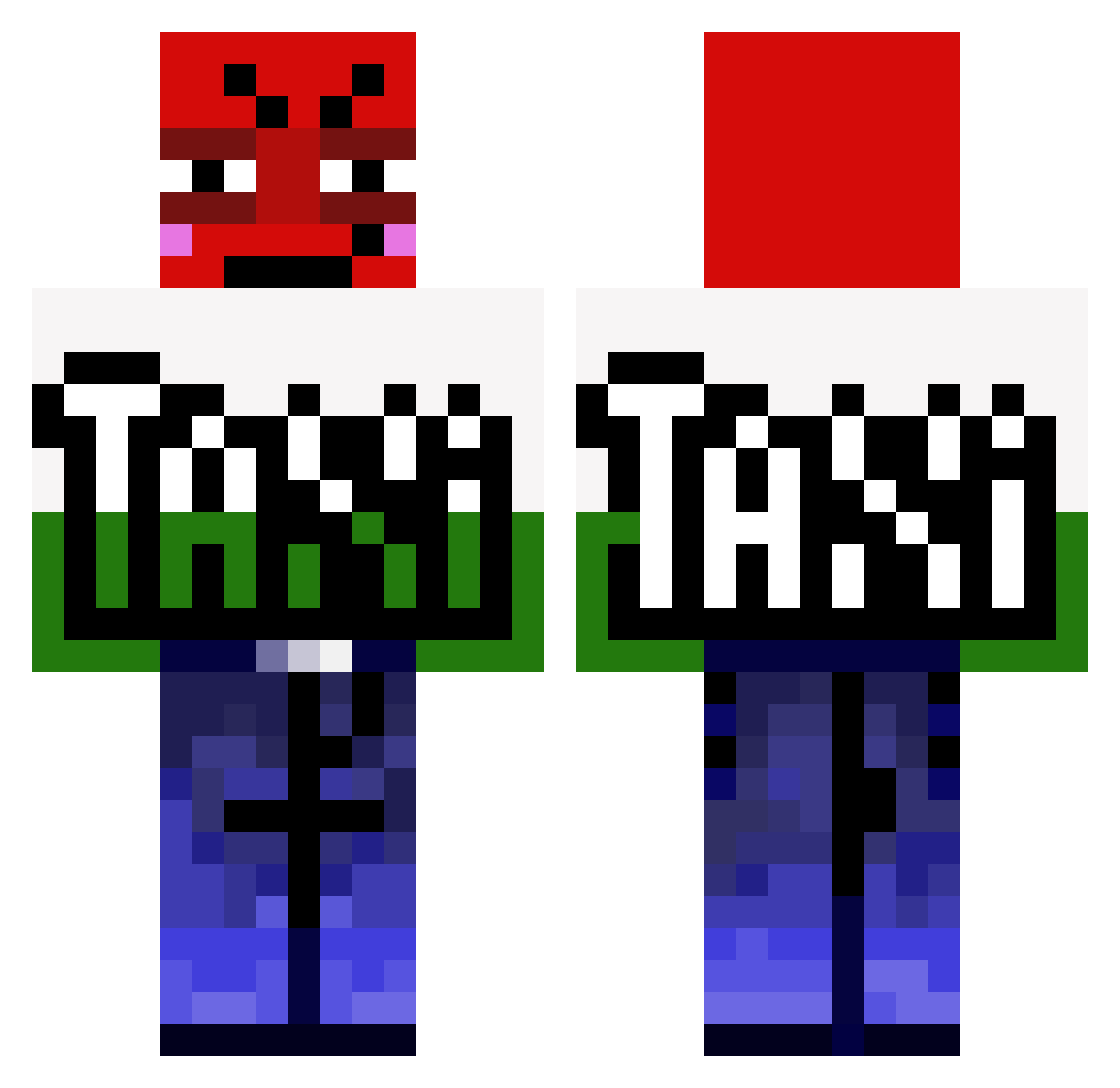 taxisofor Minecraft skin, front and back view
