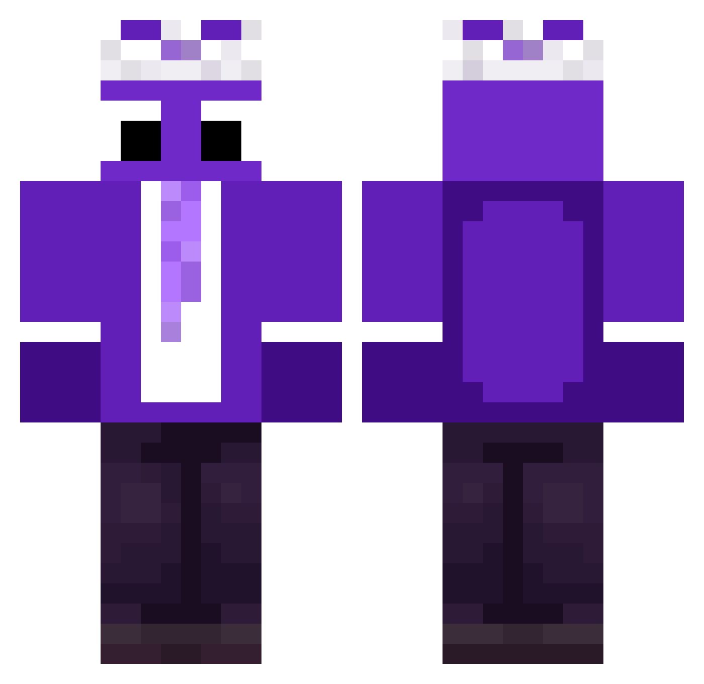 Krixii Minecraft skin, front and back view