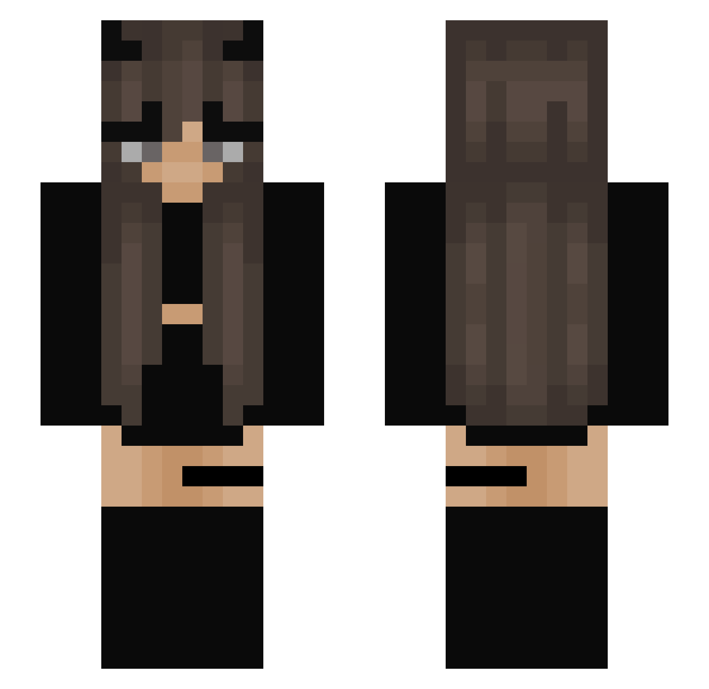 StarlessCas Minecraft skin, front and back view