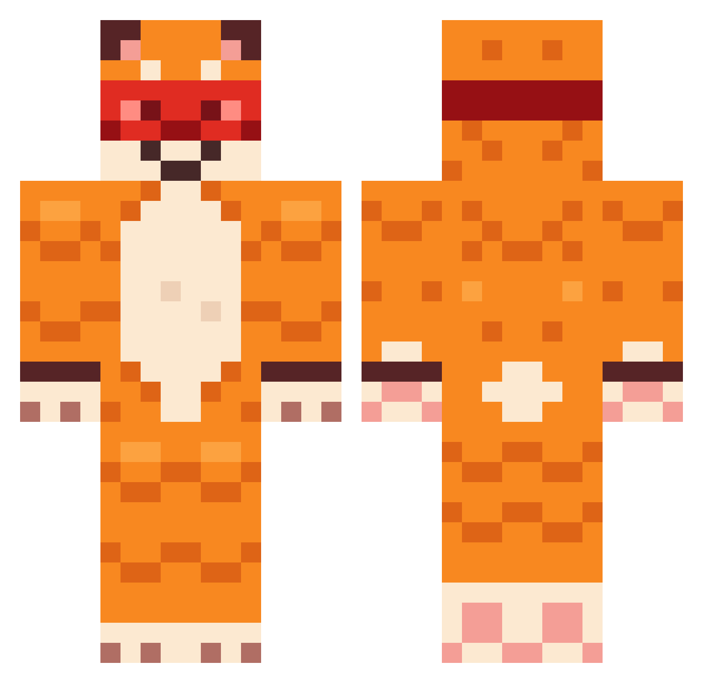 Yenzert Minecraft skin, front and back view