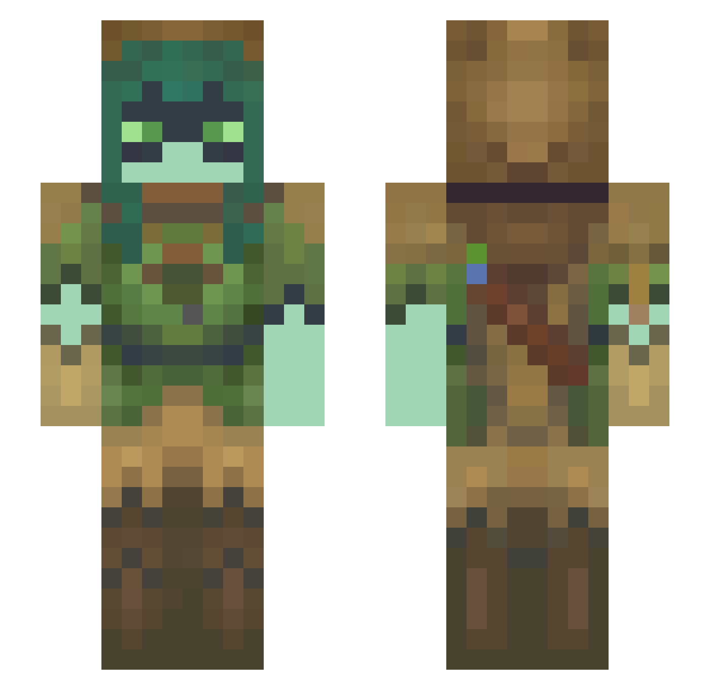 Mizore_Shirayuki Minecraft skin, front and back view