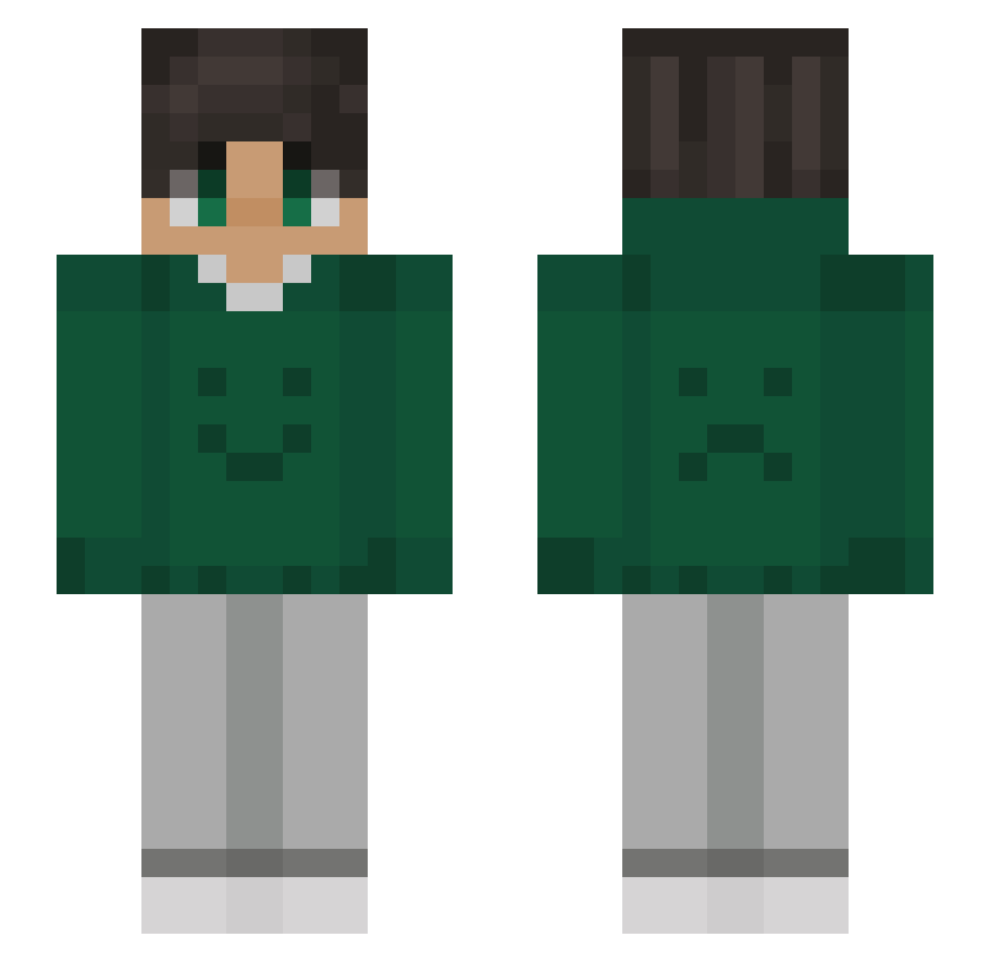 El1aass Minecraft skin, front and back view