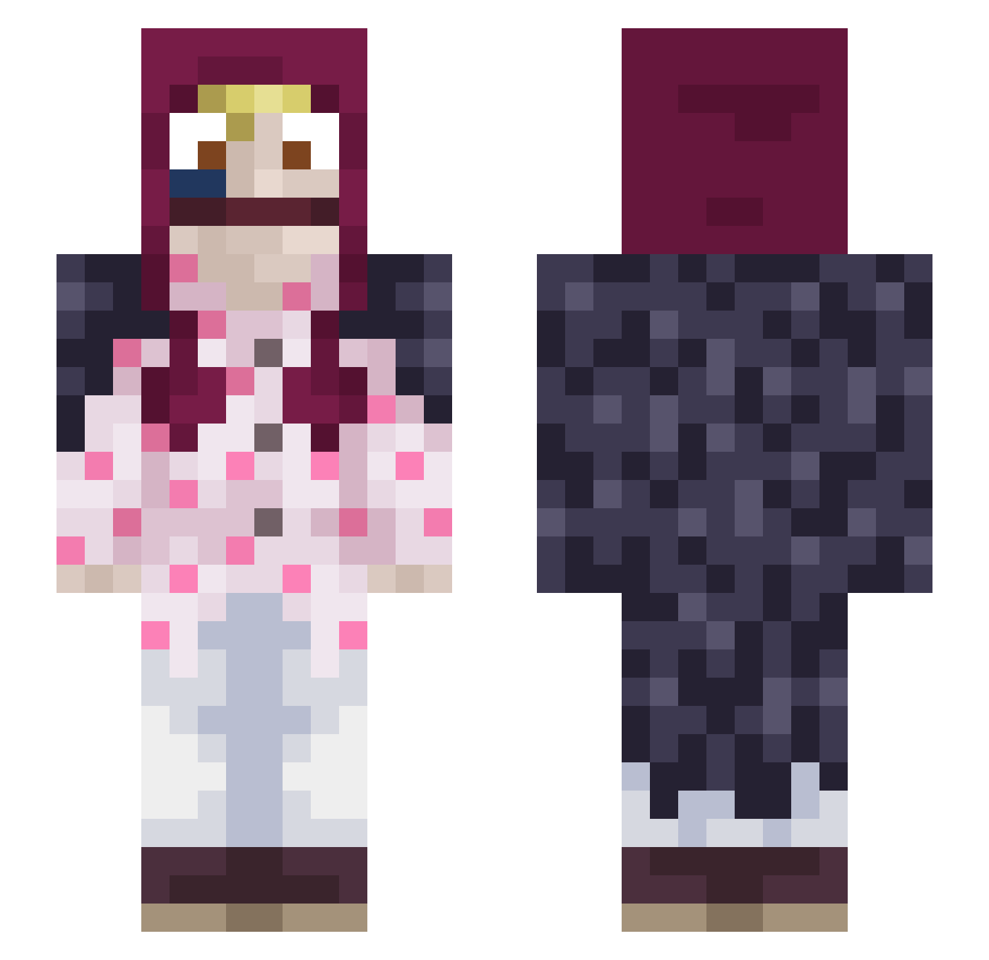 xmatall Minecraft skin, front and back view