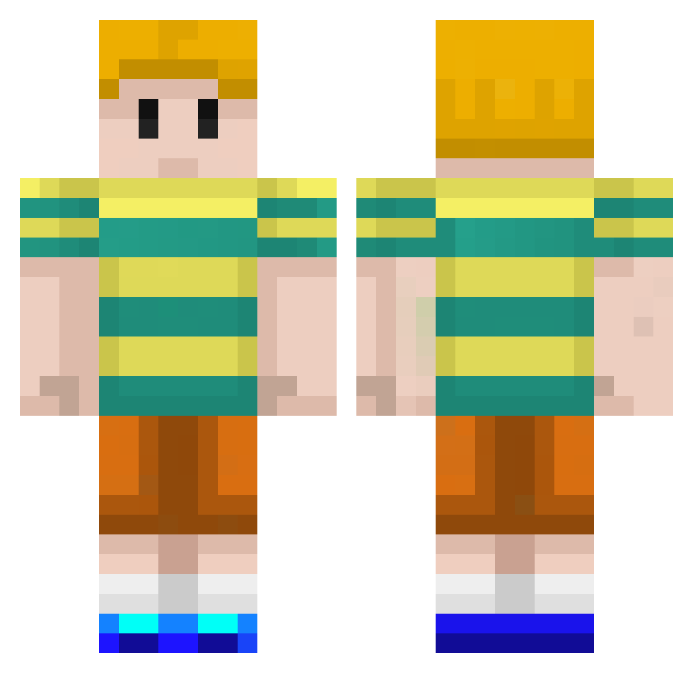 Clause Minecraft skin, front and back view