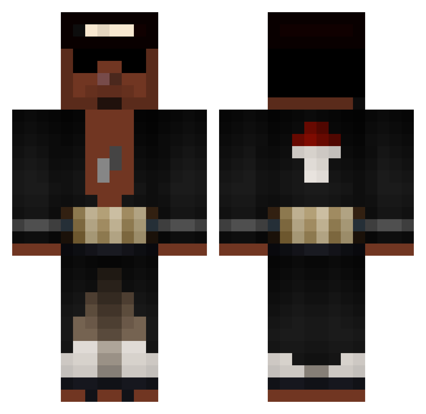 JxpnesyIV Minecraft skin, front and back view