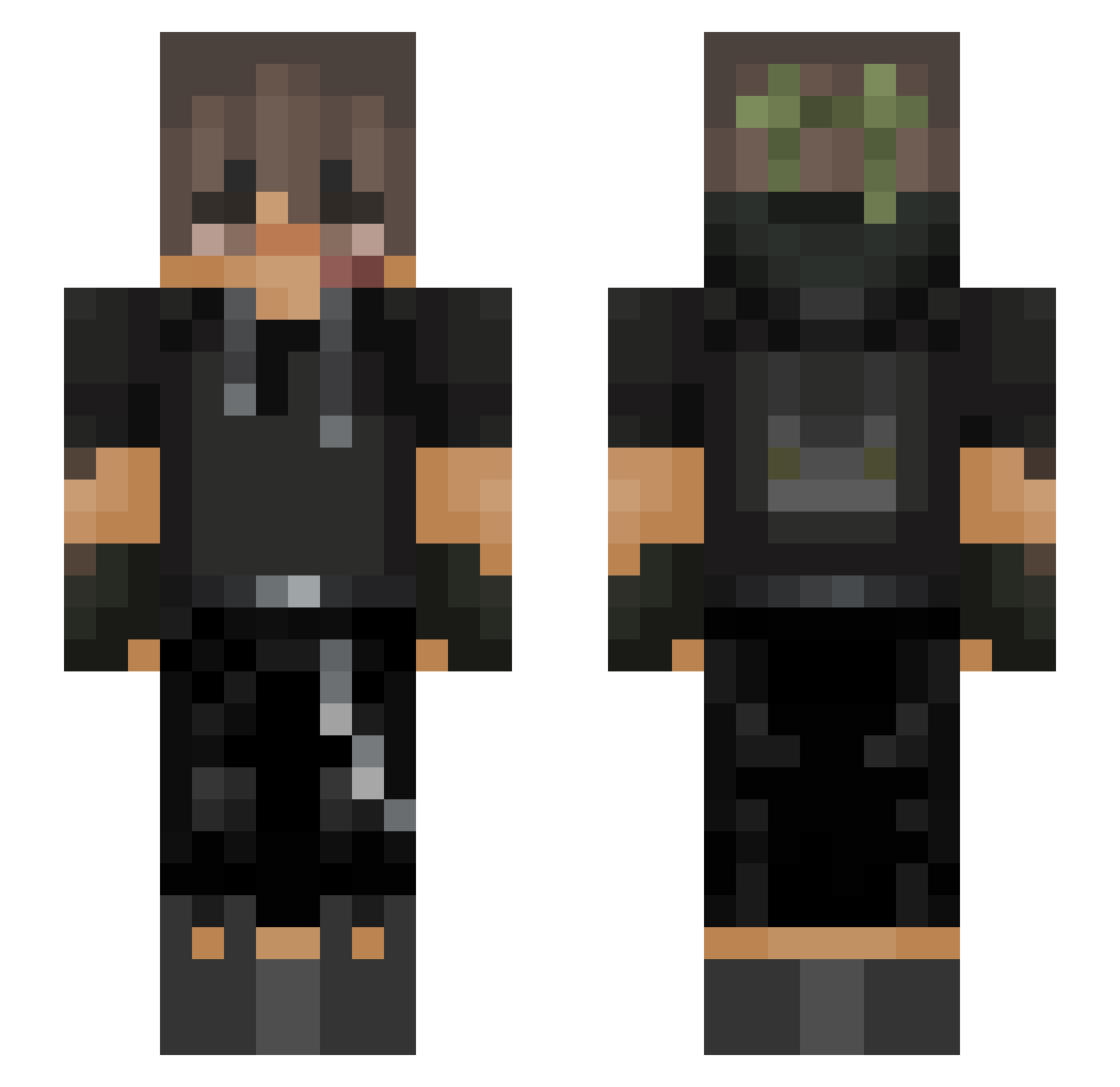 Shad0wWxlf Minecraft skin, front and back view