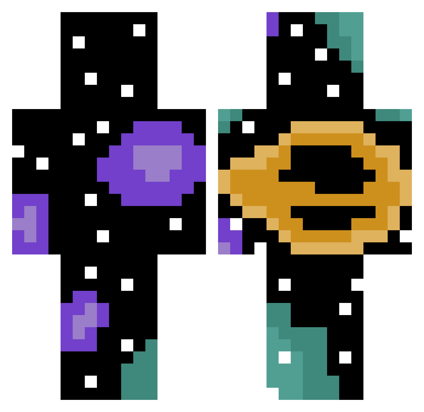 Thoccium Minecraft skin, front and back view