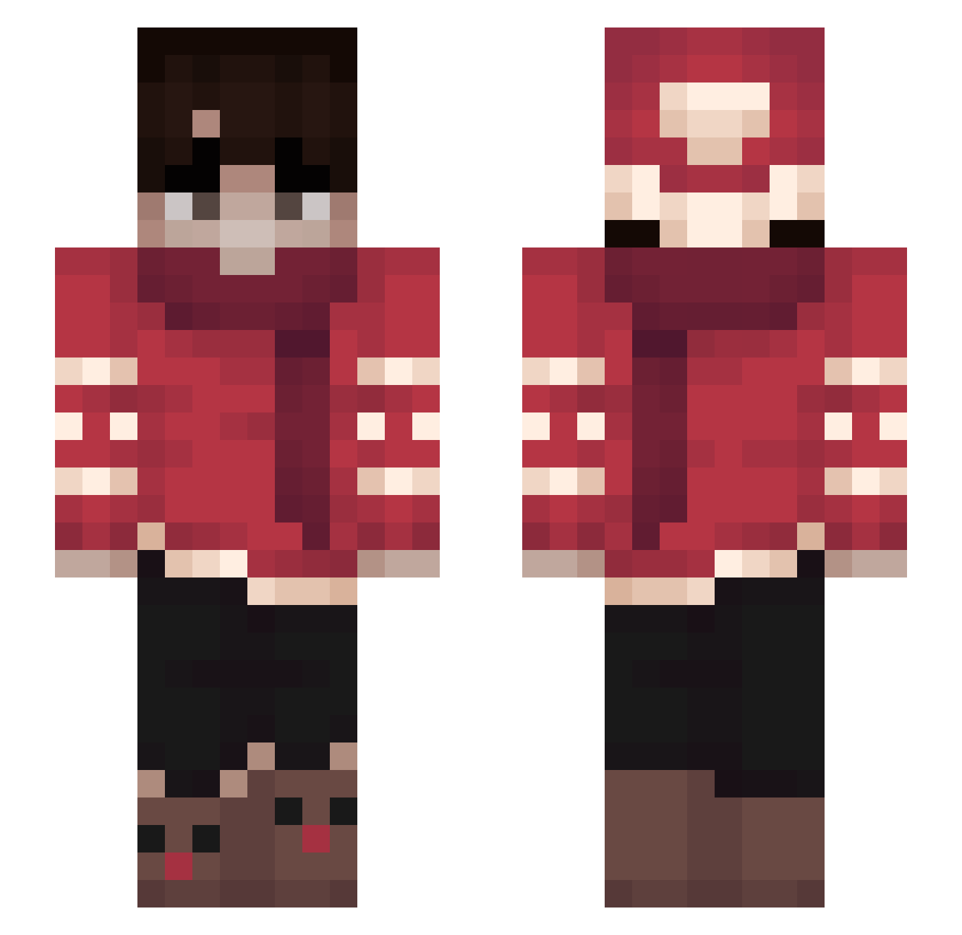 Hecklands Minecraft skin, front and back view