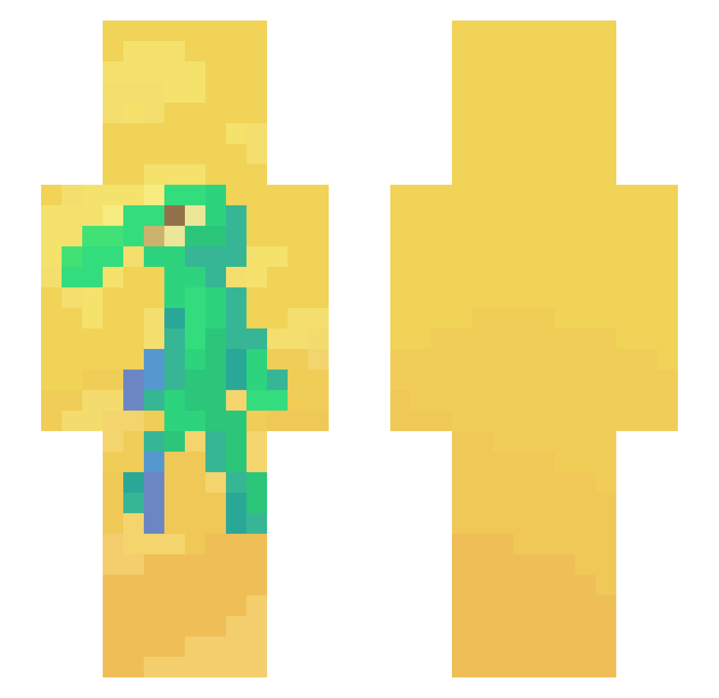 Teeddy Minecraft skin, front and back view