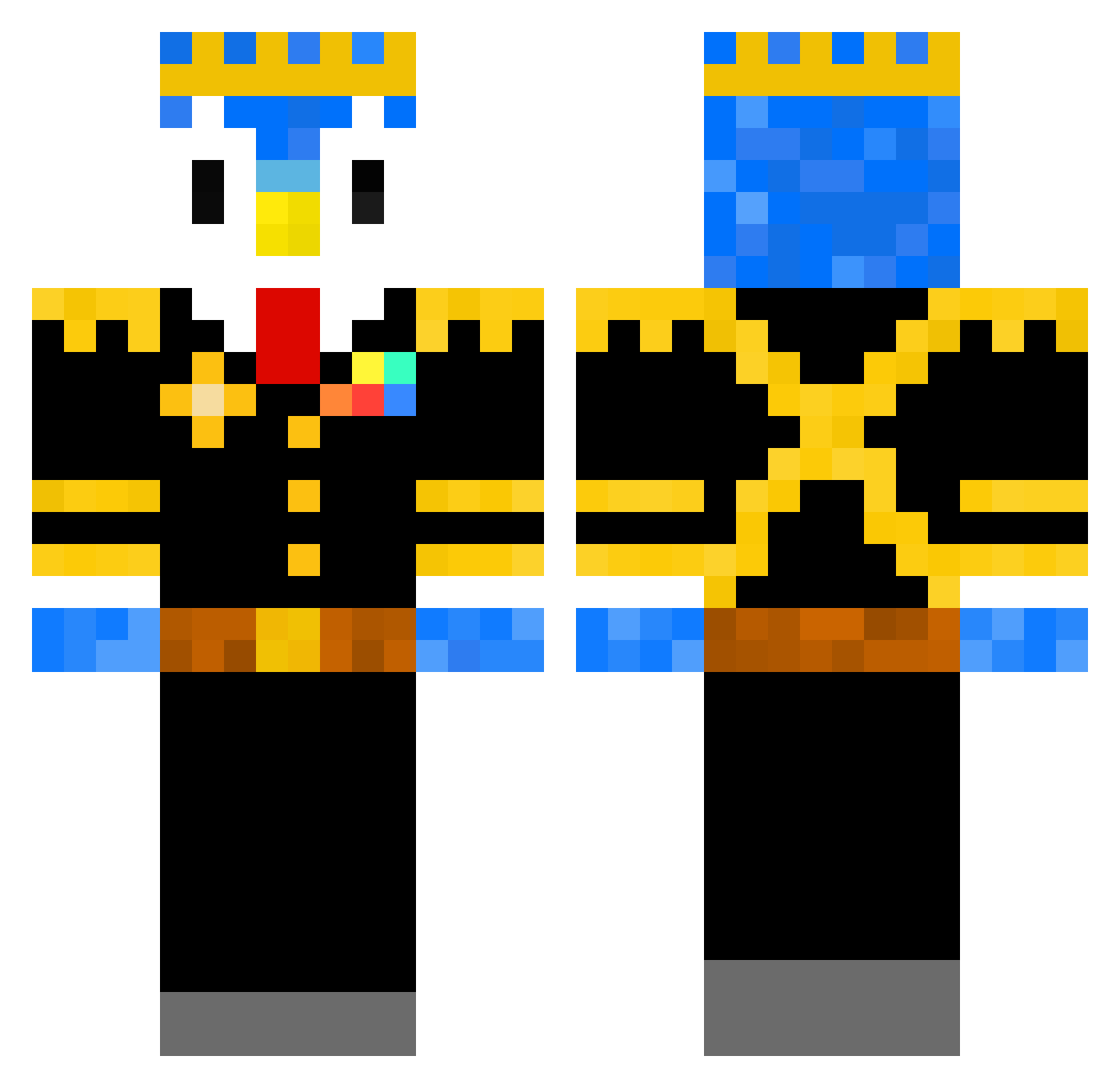 Linx_69 Minecraft skin, front and back view
